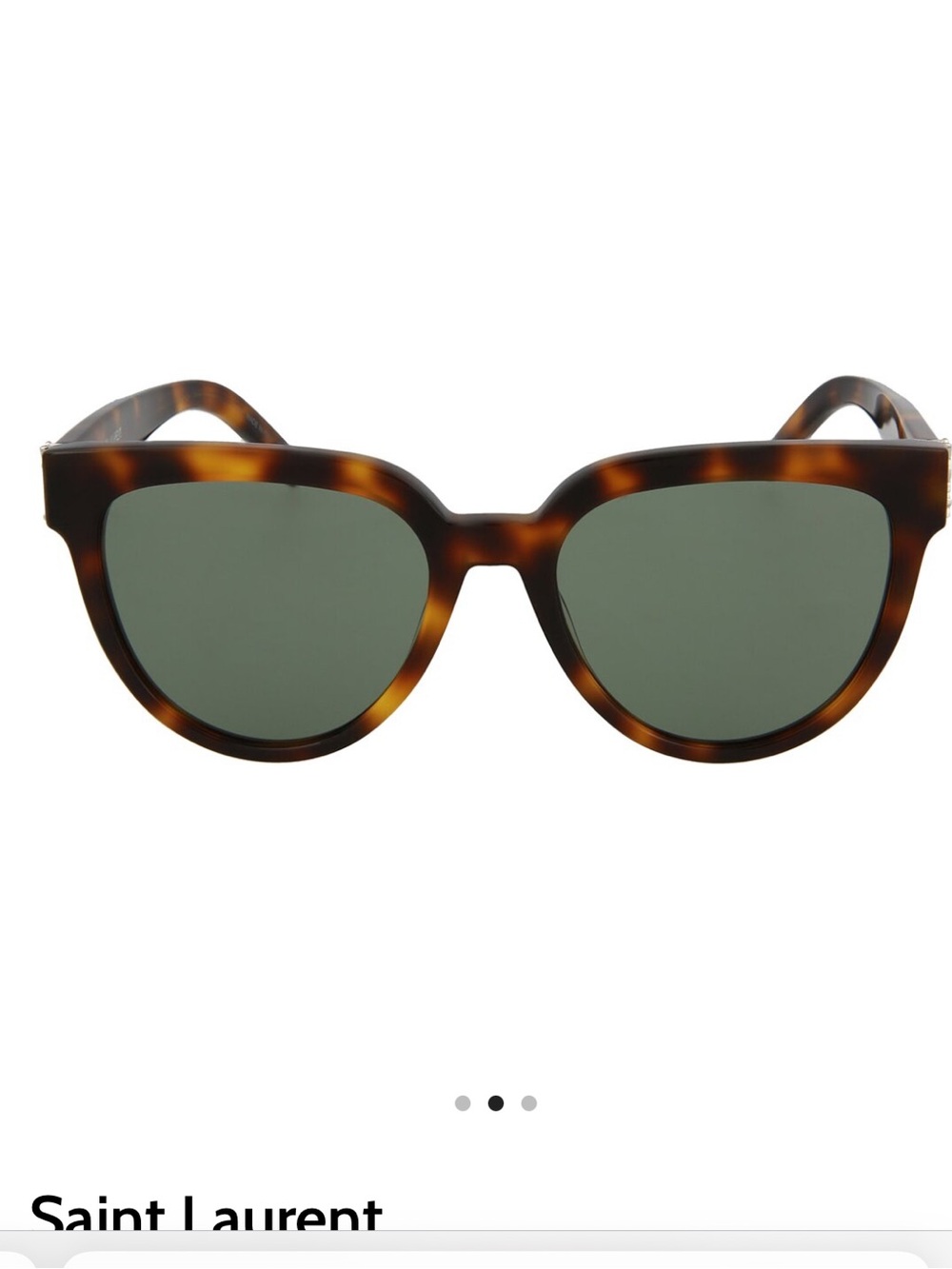 Saint Laurent Women's Tortoiseshell Sunglasses with Green Lenses - Picture 1 of 6